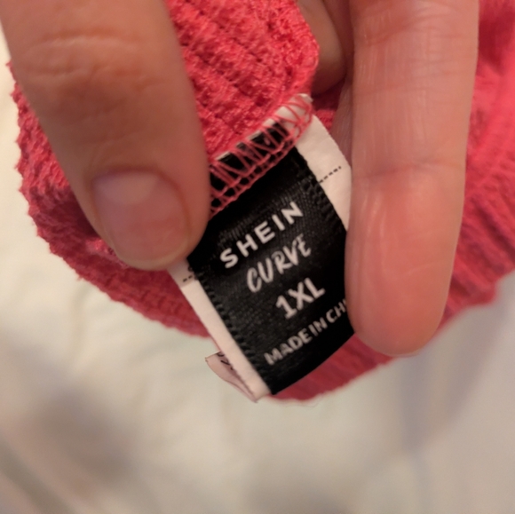 Coral Pink Knit Style Top & Short Set Size 1X - Picture 5 of 5